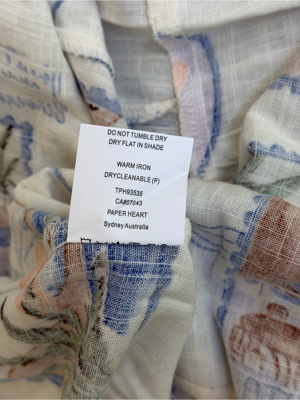 Paper Heart La Dolce Vita Postcard Maxi Dress M Linen Blend Italian Summer Boho - Picture 7 of 8